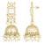 Traditional gold plated white kundan studded jhumki earrings jewelry