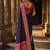 Navy blue woven design zari silk blend designer banarasi saree