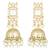 Traditional gold plated white kundan studded jhumki earrings jewelry