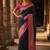 Navy blue woven design zari silk blend designer banarasi saree
