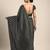 Black black checked sequinned dora silk saree