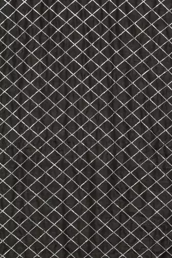 Black black checked sequinned dora silk saree