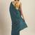 Teal teal blue checked sequinned dora silk saree