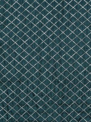 Teal teal blue checked sequinned dora silk saree 3
