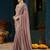 Mauve embroidered satin designer saree