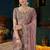 Mauve embroidered satin designer saree