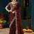 Maroon zari satin designer saree