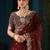 Maroon zari satin designer saree