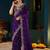 Purple embroidered satin designer saree