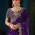 Purple embroidered satin designer saree