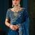 Blue zari satin designer saree