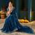 Blue zari satin designer saree