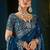 Blue zari satin designer saree