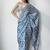 White floral poly chiffon saree