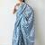 White floral poly chiffon saree