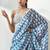 White floral poly chiffon saree