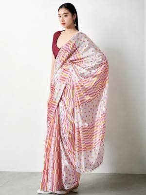 White poly chiffon saree 2