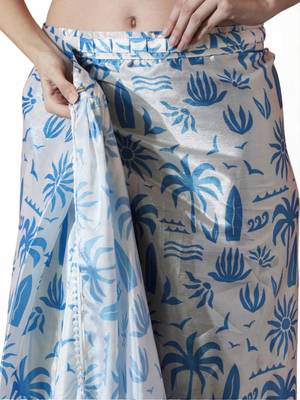 White floral poly chiffon saree 4