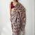 White floral poly chiffon saree