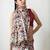 White floral poly chiffon saree