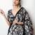 Black poly chiffon designer saree
