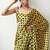 Yellow poly chiffon saree