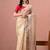 Beige woven design pure cotton handloom saree