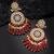Elegant wear faux kundan studded drop dangle earrings with beaded