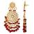 Elegant wear faux kundan studded drop dangle earrings with beaded