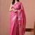 Pink woven design zari pure cotton handloom saree