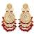 Elegant wear faux kundan studded drop dangle earrings with beaded