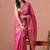 Pink woven design zari pure cotton handloom saree