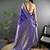 Blue woven design zari silk blend banarasi saree