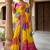 Yellow bandhani zari heavy work saree