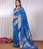 Blue blue banarasi sarees