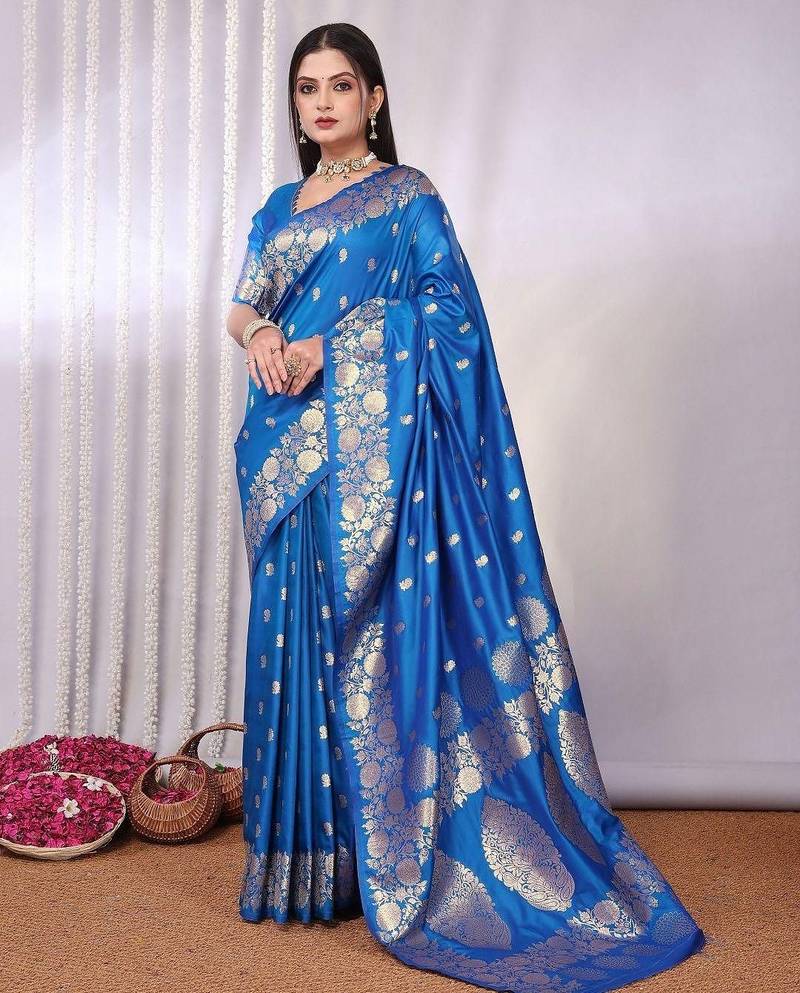 Blue blue banarasi sarees