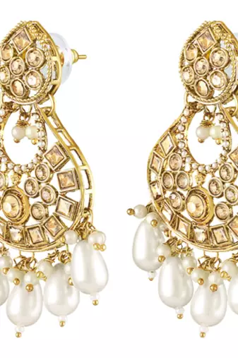 Crystals beads studded ethnic dangle earrings jewelry for women