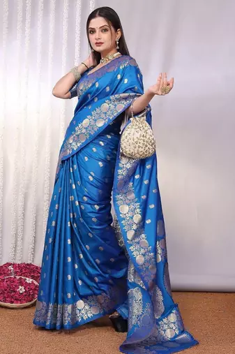 Blue blue banarasi sarees