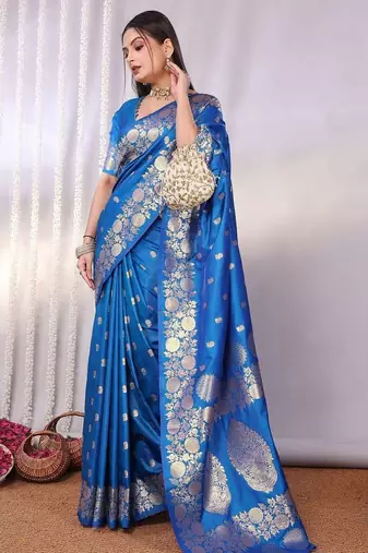 Blue blue banarasi sarees