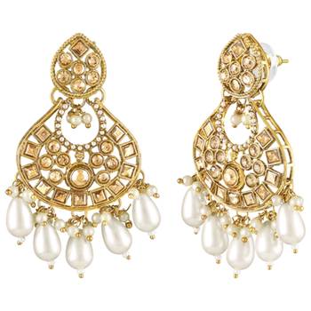 Crystals beads studded ethnic dangle earrings jewelry for women 3