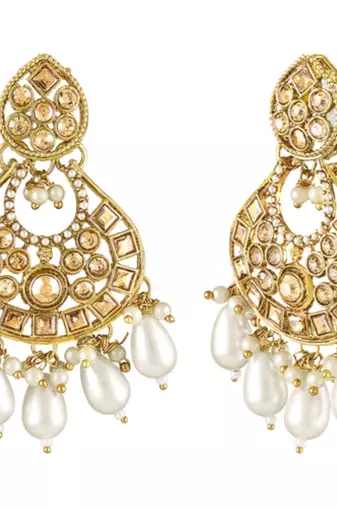 Crystals beads studded ethnic dangle earrings jewelry for women