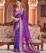 Purple purple banarasi sarees