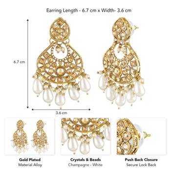 Crystals beads studded ethnic dangle earrings jewelry for women 4