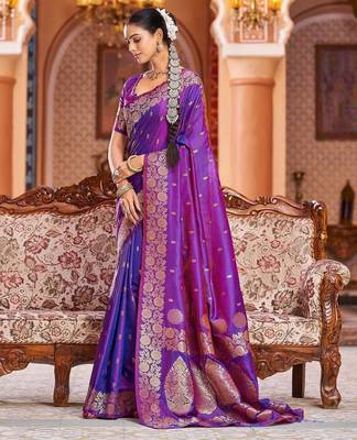 Purple purple banarasi sarees 4