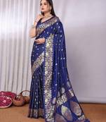 Navy blue navy blue banarasi sarees