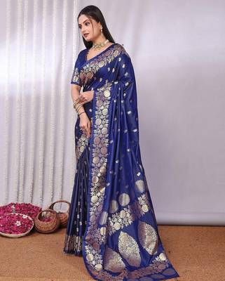 Navy blue navy blue banarasi sarees 2