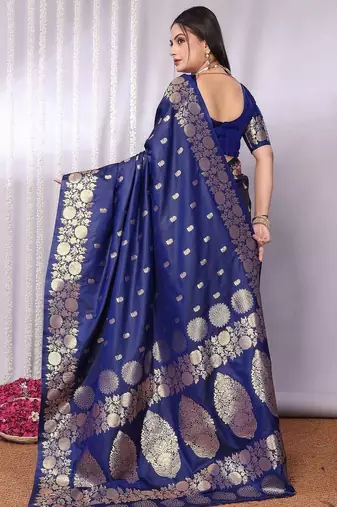 Navy blue navy blue banarasi sarees