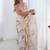 Off white floral sequinned pure chiffon saree