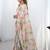 Off white floral sequinned pure chiffon saree