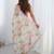 Off white floral sequinned pure chiffon saree